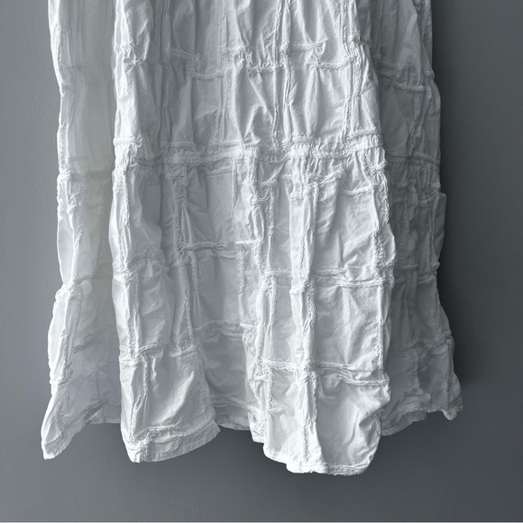 Storia Stitched Bohemian Tiered Mini White Dress Women’s Medium - Picture 4 of 11